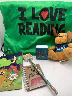 I Love Reading Literacy Kit With Plush Dog Activity Books & Pencil
